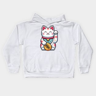 Maneki Neko Good luck cat Kids Hoodie